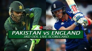 Live Cricket Scorecard: Pakistan vs England 2015, 3rd ODI at Sharjah